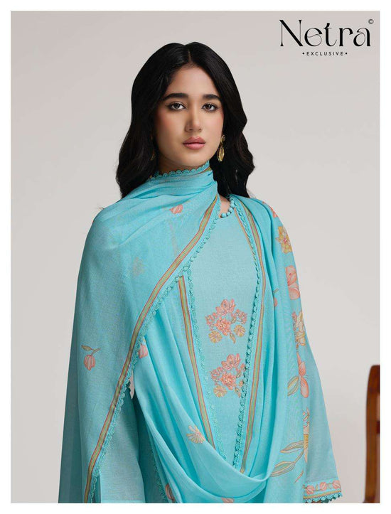 Netra Exclusive Niha Banarasi Mul Chanderi Dress Material - Amrah Wholesale
