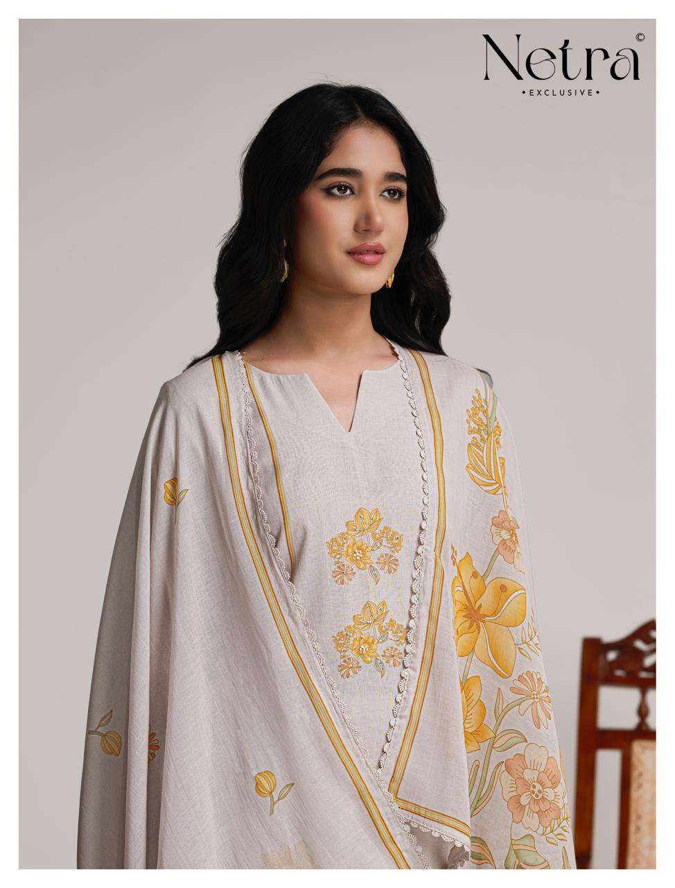 Netra Exclusive Niha Banarasi Mul Chanderi Dress Material - Amrah Wholesale
