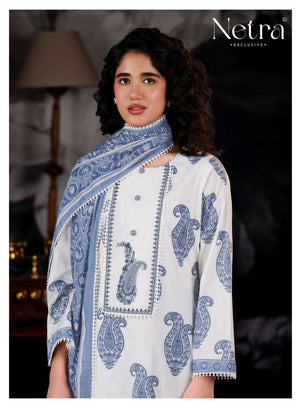 Netra Exclusive Nishika Banarasi Mul Chanderi Dress Material