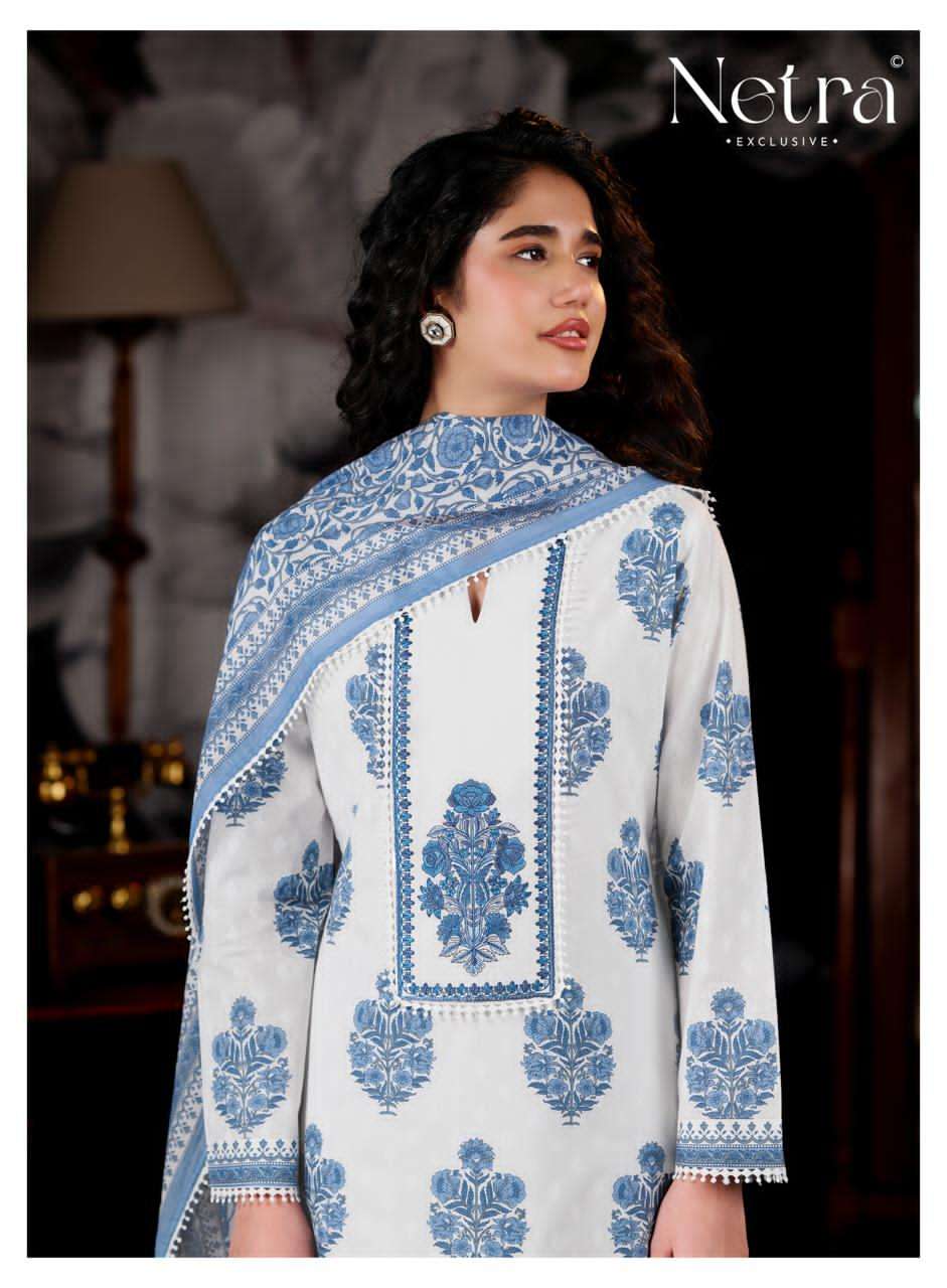 Netra Exclusive Nishika Banarasi Mul Chanderi Dress Material
