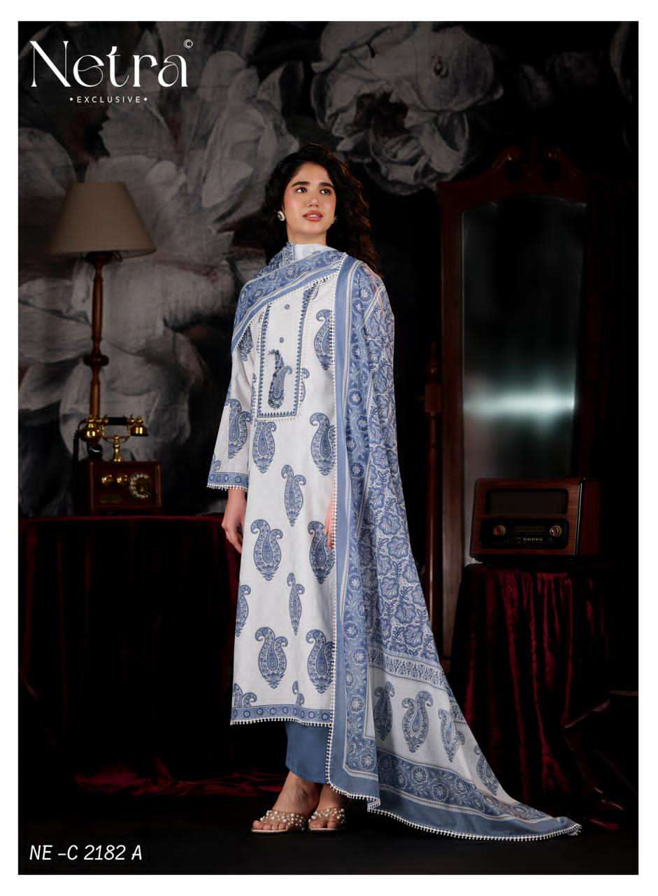 Netra Exclusive Nishika Banarasi Mul Chanderi Dress Material