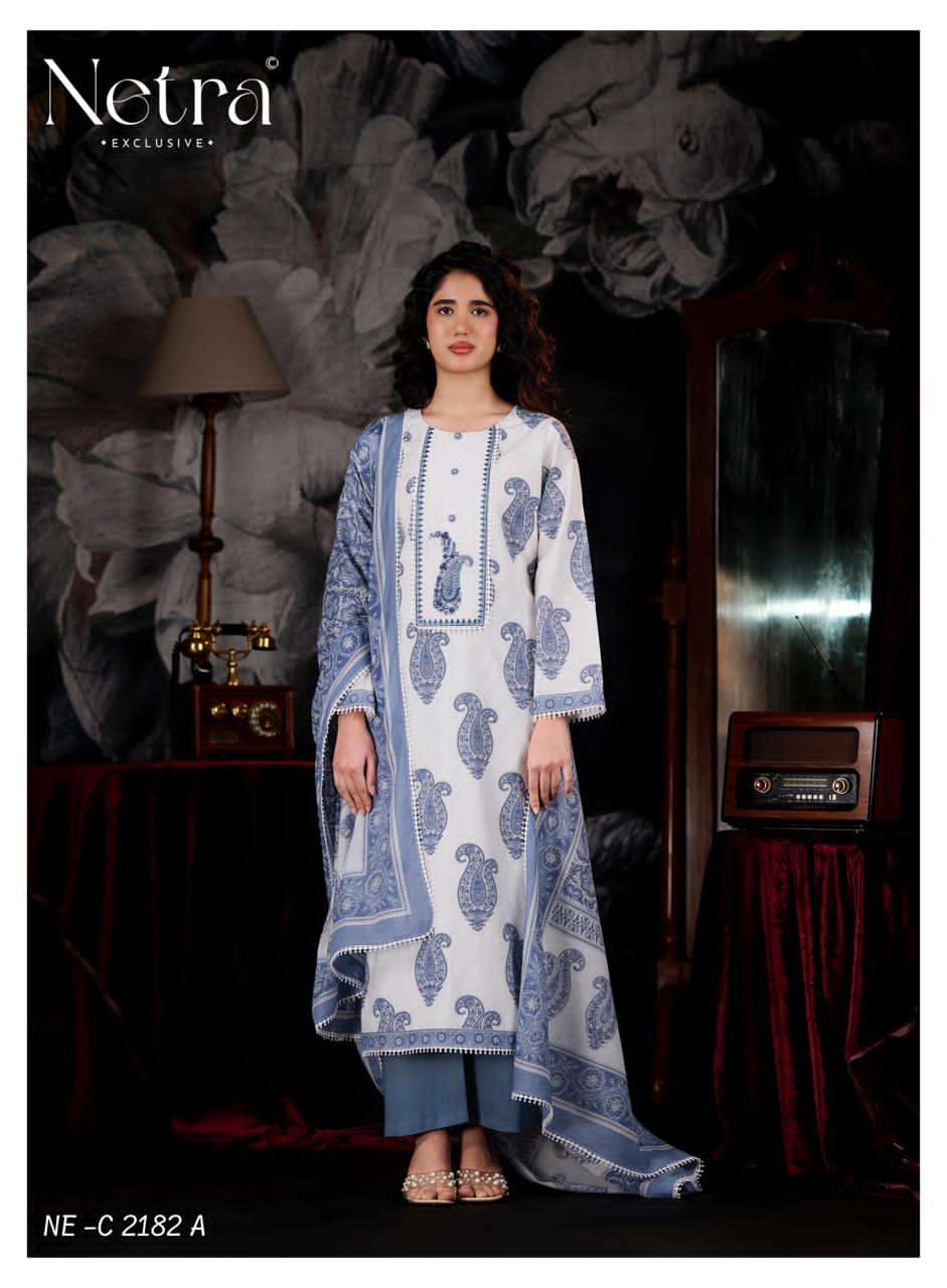 Netra Exclusive Nishika Banarasi Mul Chanderi Dress Material