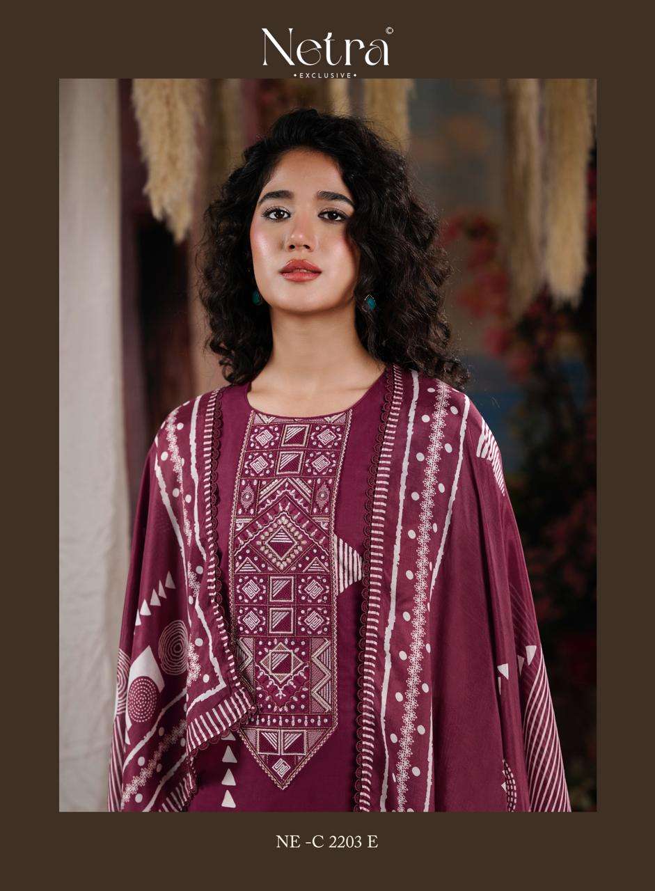 Netra Exclusive Piyanshi Premium Cotton Dress Material - Amrah Wholesale