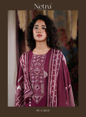 Netra Exclusive Piyanshi Premium Cotton Dress Material - Amrah Wholesale