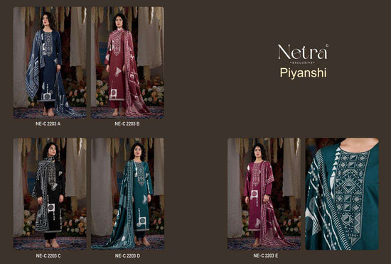 Netra Exclusive Piyanshi Premium Cotton Dress Material - Amrah Wholesale