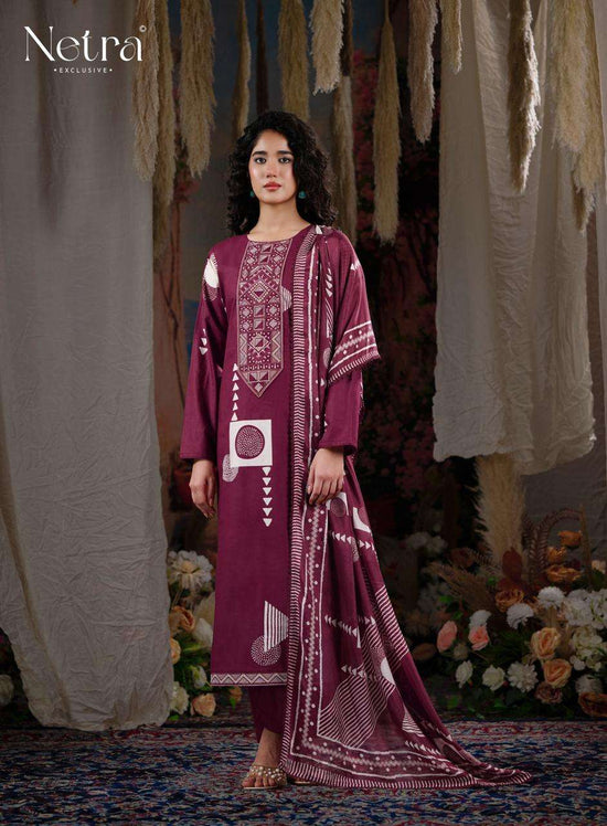 Netra Exclusive Piyanshi Premium Cotton Dress Material - Amrah Wholesale