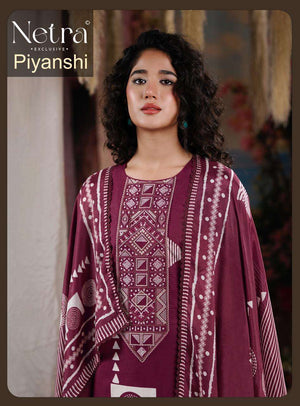 Netra Exclusive Piyanshi Premium Cotton Dress Material - Amrah Wholesale
