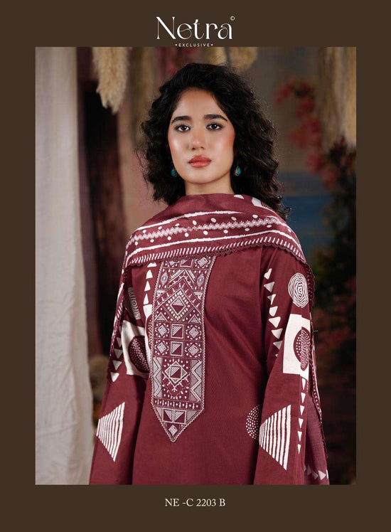 Netra Exclusive Piyanshi Premium Cotton Dress Material - Amrah Wholesale