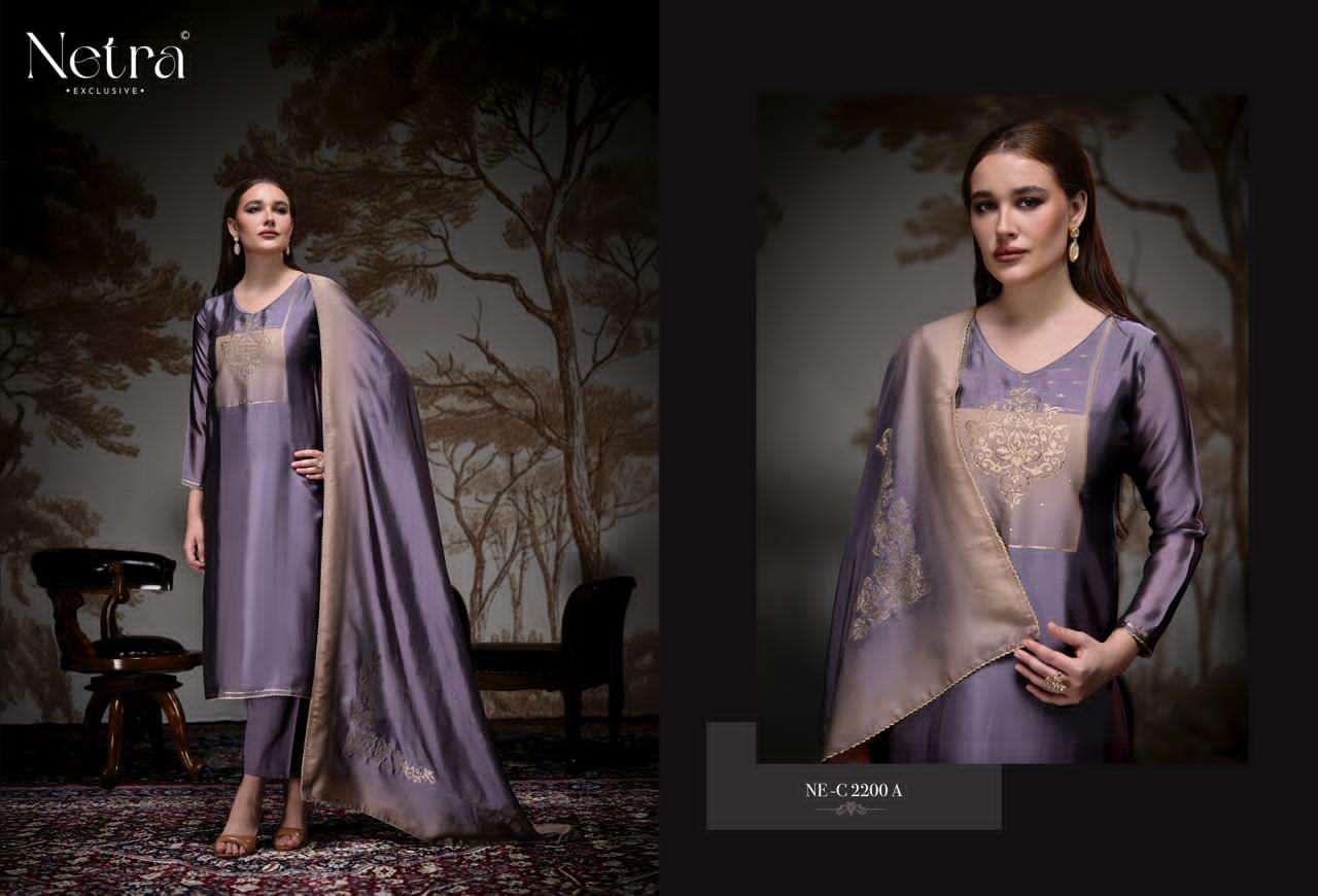 Netra Exclusive Pranati Premium Jacquard Silk Party Wear Dress Material Collection