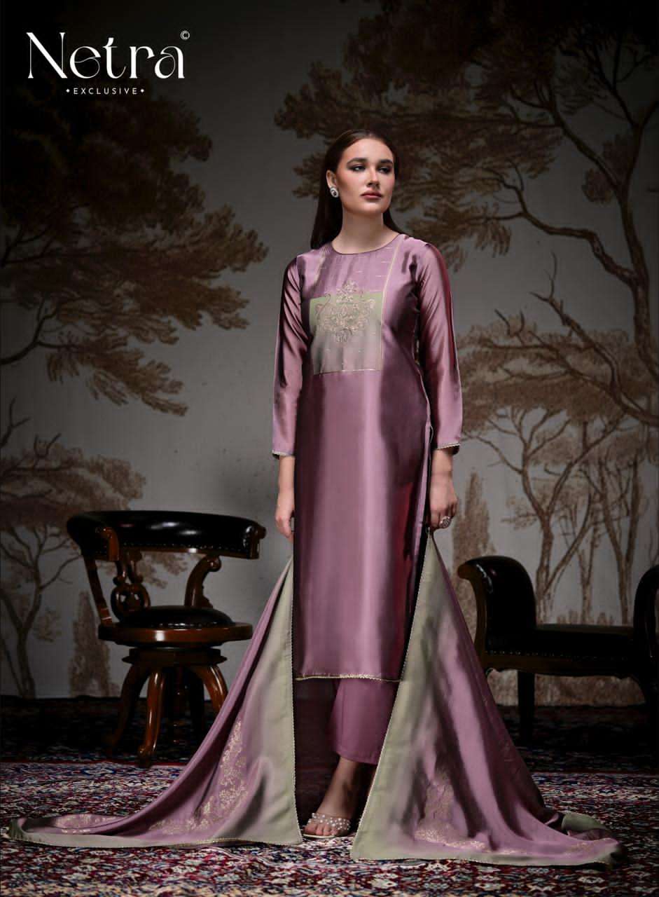 Netra Exclusive Pranati Premium Jacquard Silk Party Wear Dress Material Collection