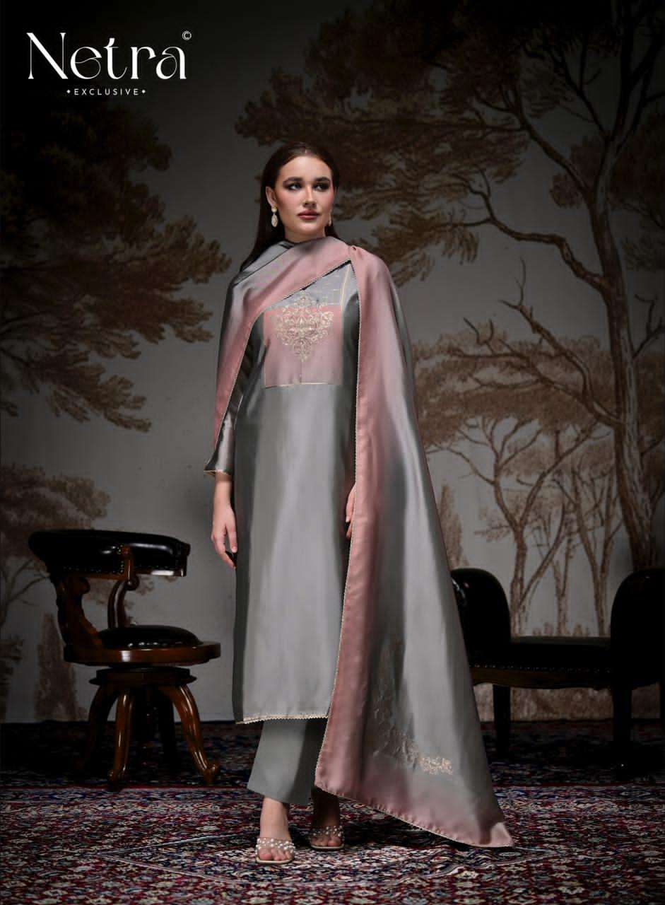 Netra Exclusive Pranati Premium Jacquard Silk Party Wear Dress Material Collection