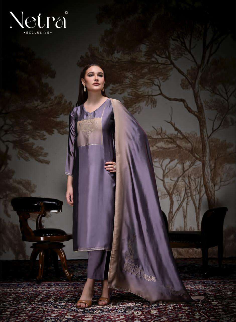 Netra Exclusive Pranati Premium Jacquard Silk Party Wear Dress Material Collection