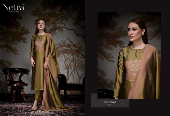 Netra Exclusive Pranati Premium Jacquard Silk Party Wear Dress Material Collection
