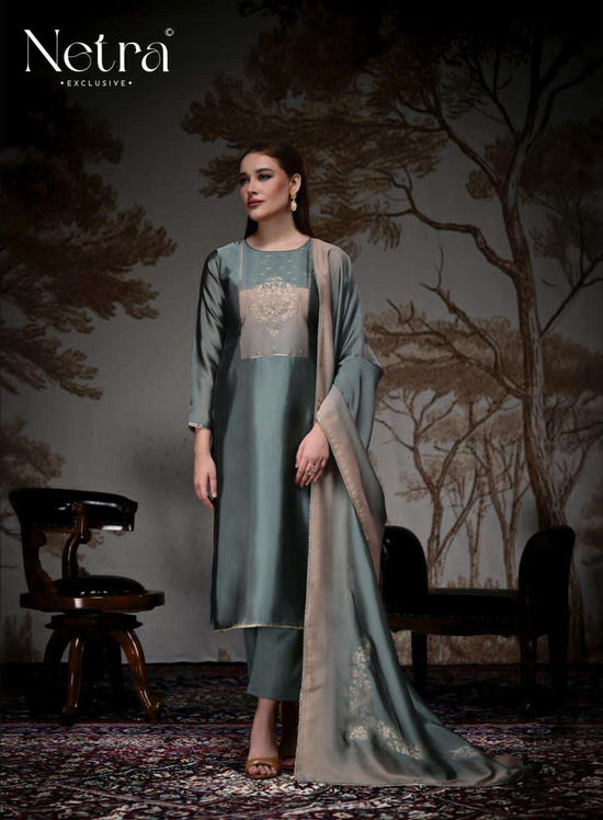 Netra Exclusive Pranati Premium Jacquard Silk Party Wear Dress Material Collection