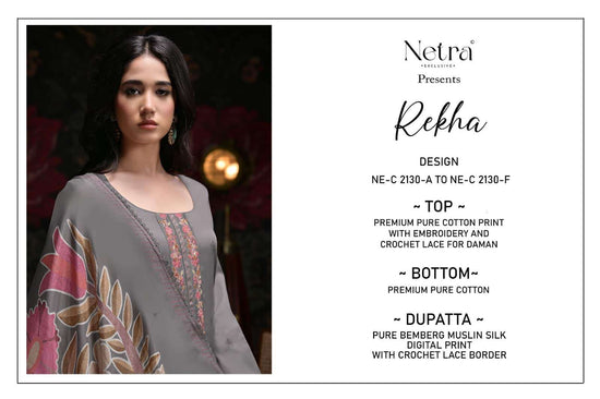 Netra Exclusive Rekha Dress Material Wholesale Catalogue - Amrah Wholesale