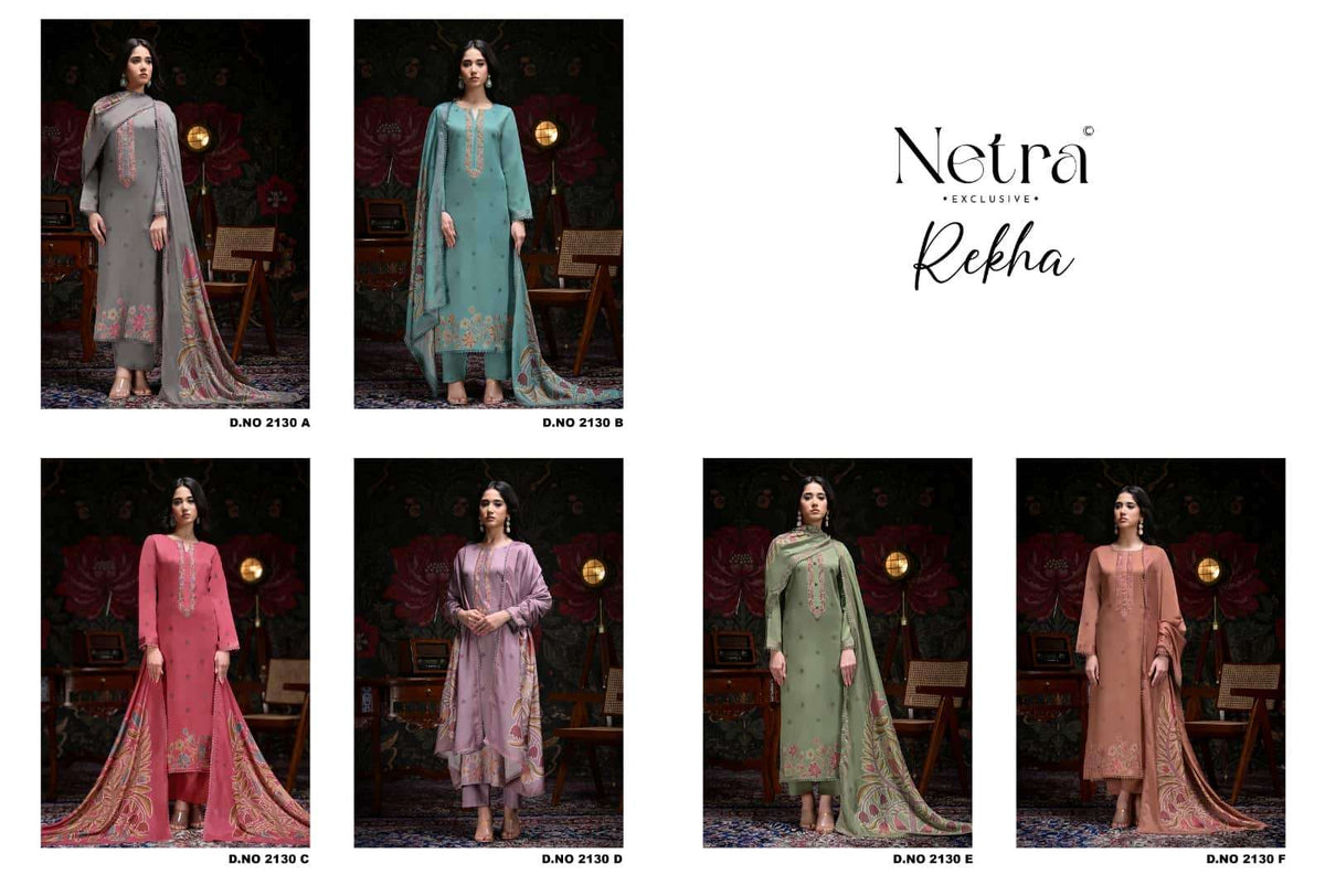 Netra Exclusive Rekha Dress Material Wholesale Catalogue - Amrah Wholesale