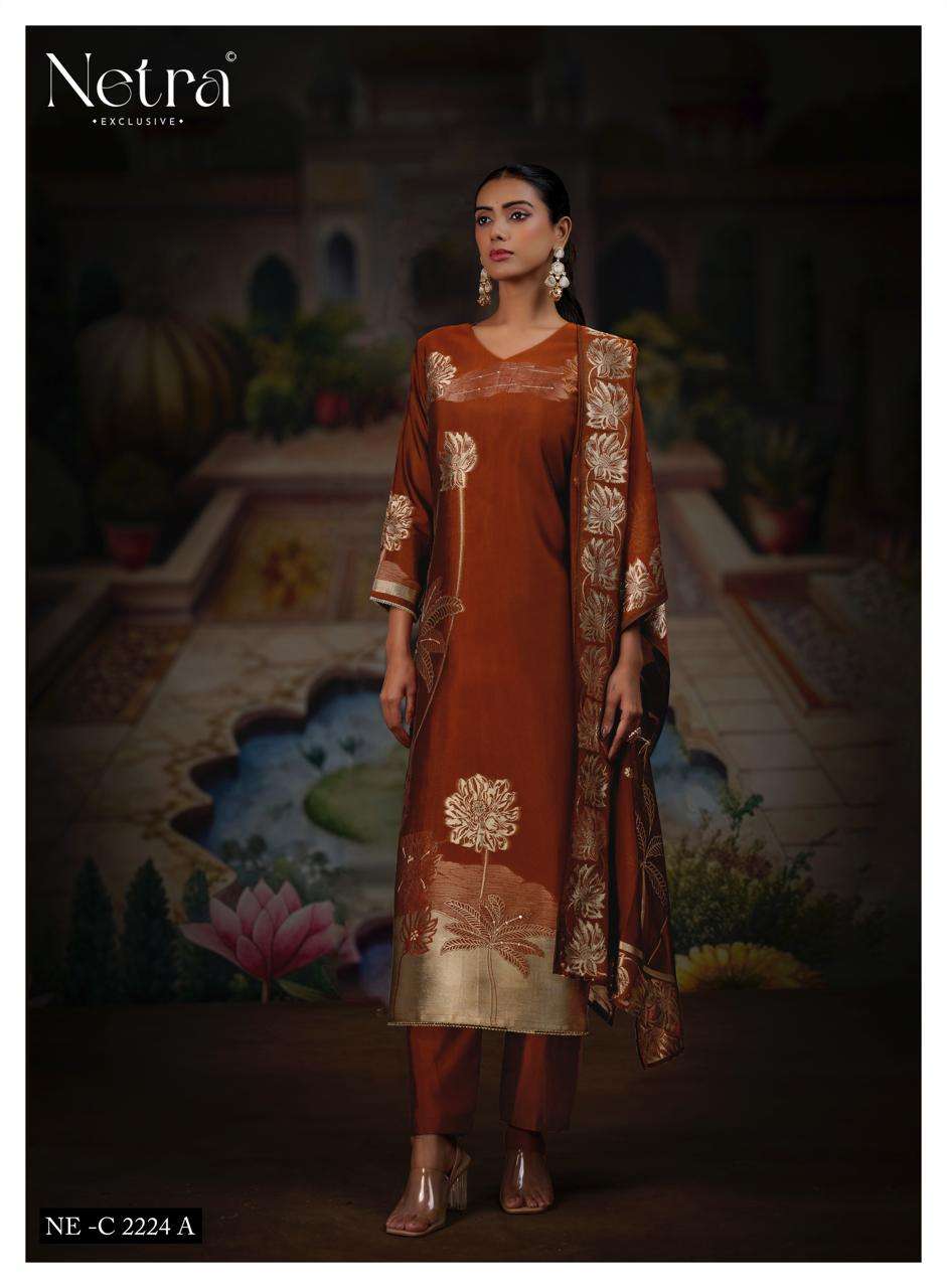 Netra Exclusive Ridha Vol 2 Viscose Silk Jacquard Dress Material