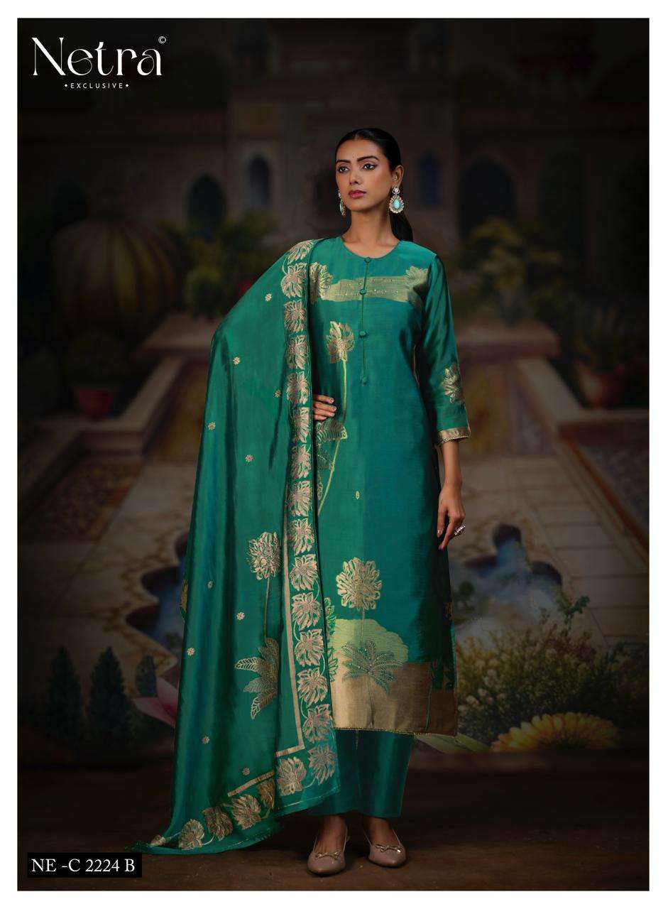 Netra Exclusive Ridha Vol 2 Viscose Silk Jacquard Dress Material