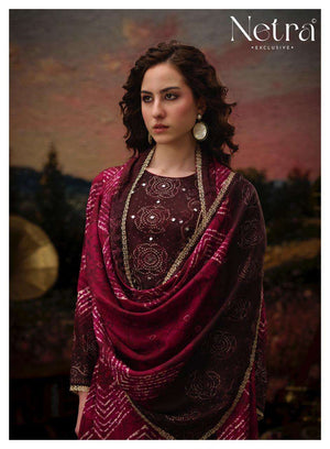 Netra Exclusive Rinkal Pure Bemberg Muslin Mirror Worked Salwar Suit