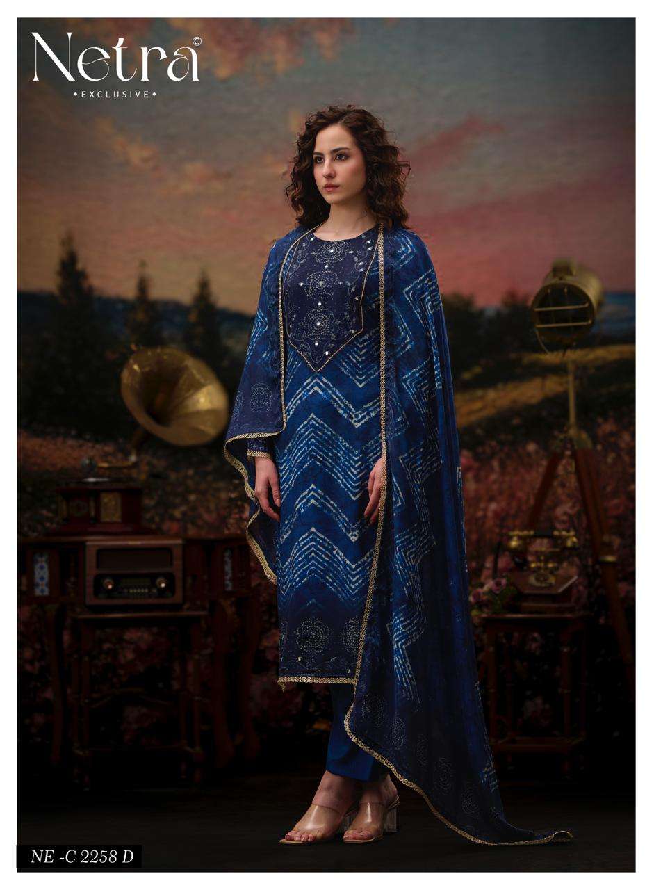 Netra Exclusive Rinkal Pure Bemberg Muslin Mirror Worked Salwar Suit