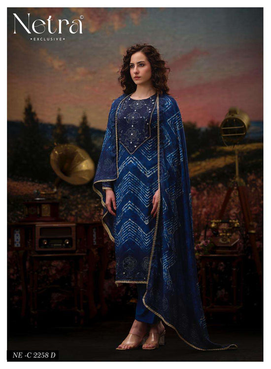 Netra Exclusive Rinkal Pure Bemberg Muslin Mirror Worked Salwar Suit