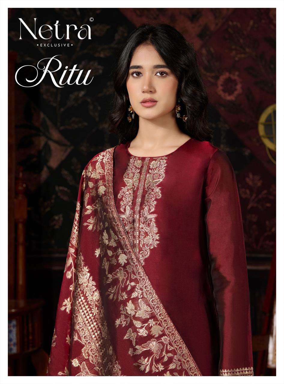 Netra Exclusive Ritu Pure Viscose Silk Jacquard Dress Material
