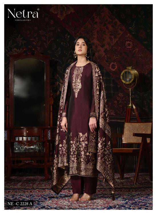 Netra Exclusive Ritu Pure Viscose Silk Jacquard Dress Material