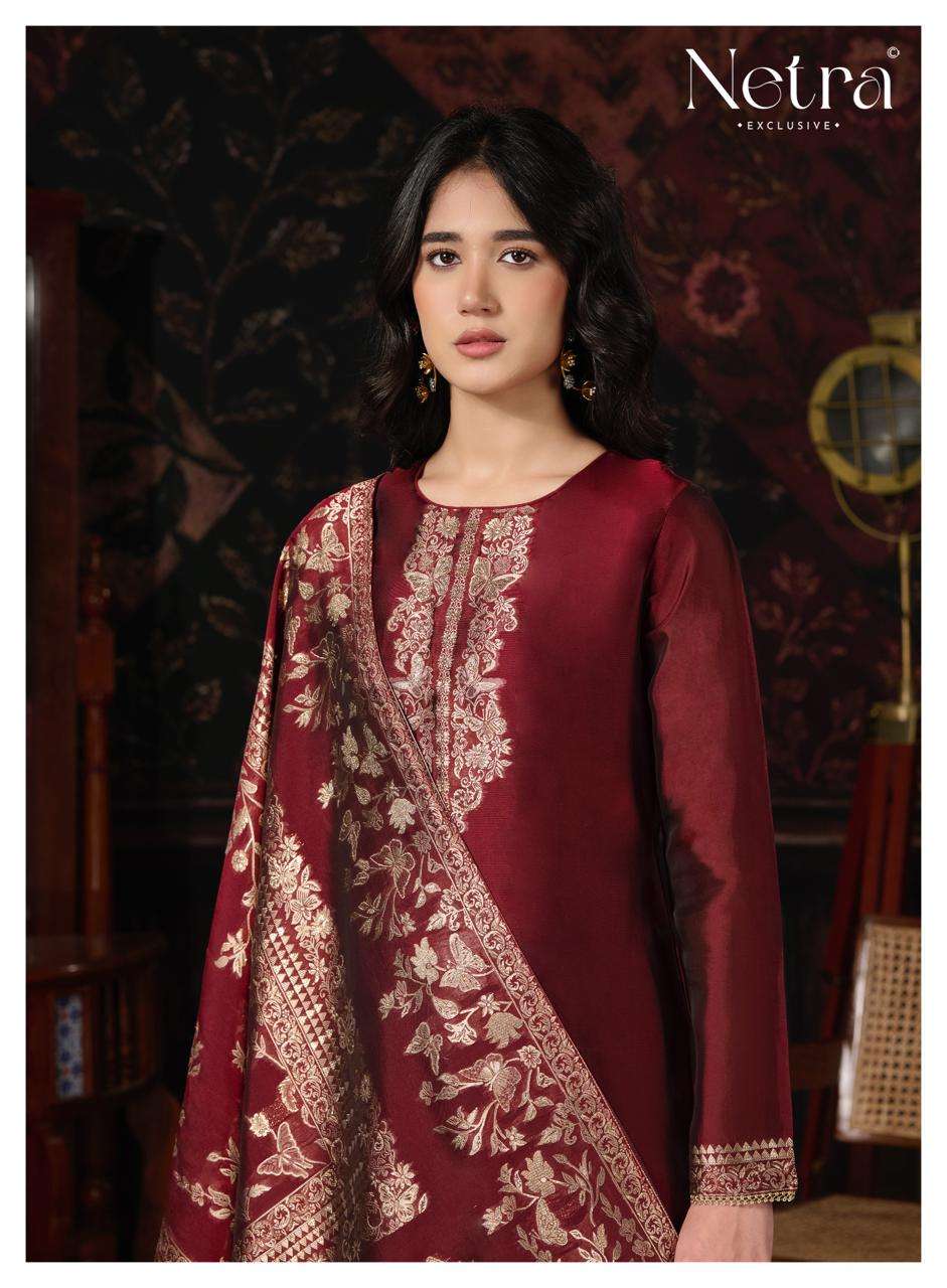 Netra Exclusive Ritu Pure Viscose Silk Jacquard Dress Material