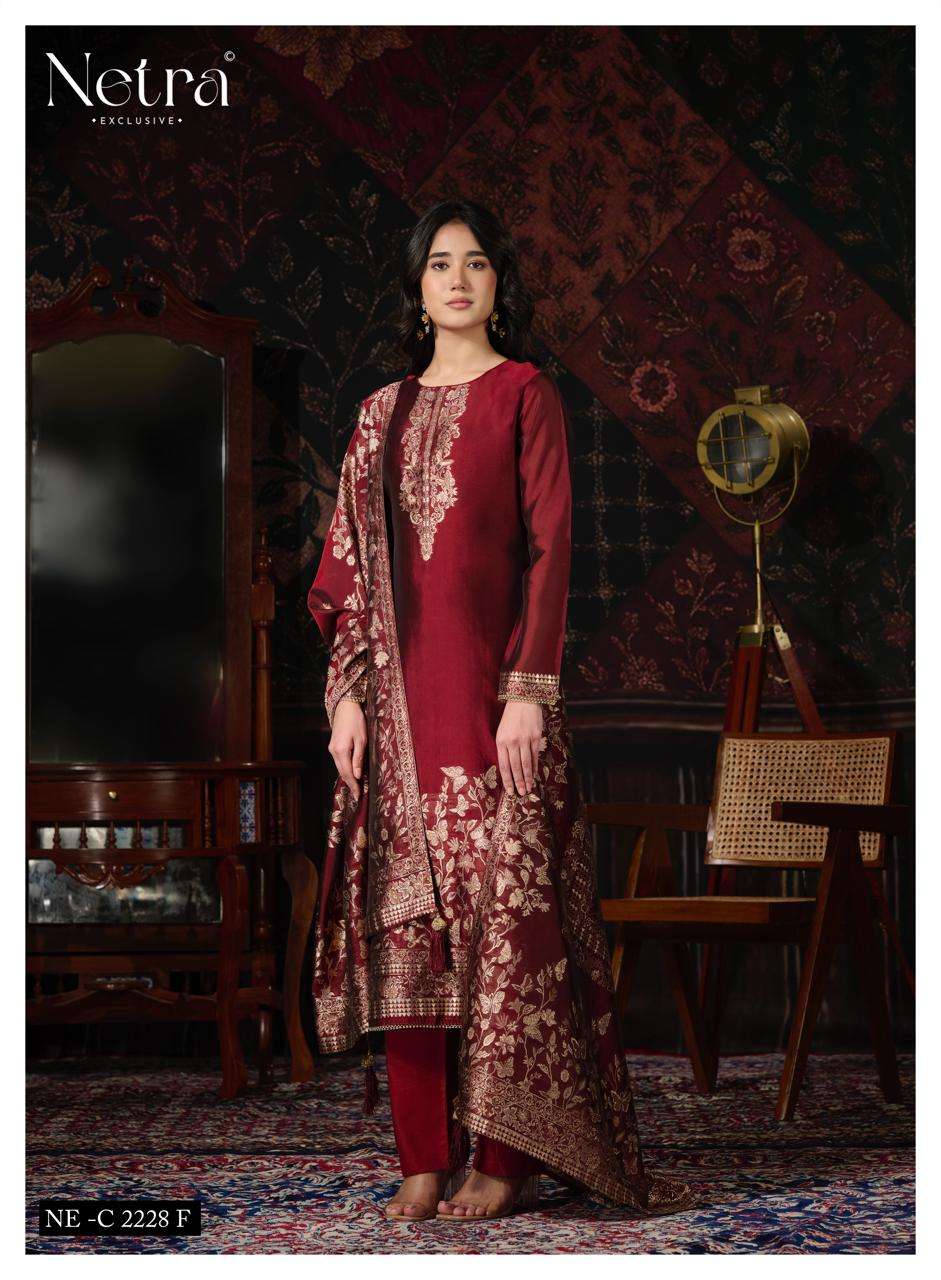 Netra Exclusive Ritu Pure Viscose Silk Jacquard Dress Material