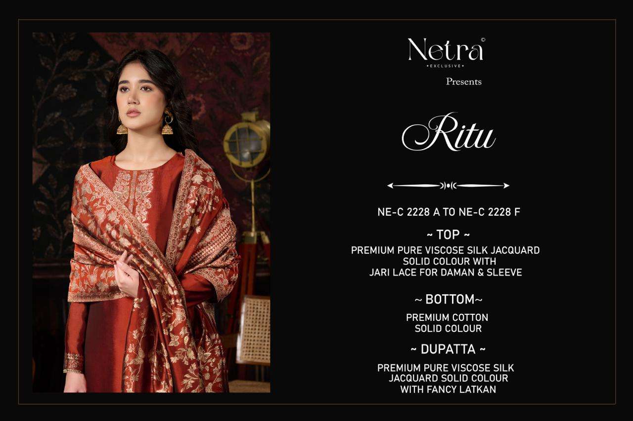 Netra Exclusive Ritu Pure Viscose Silk Jacquard Dress Material