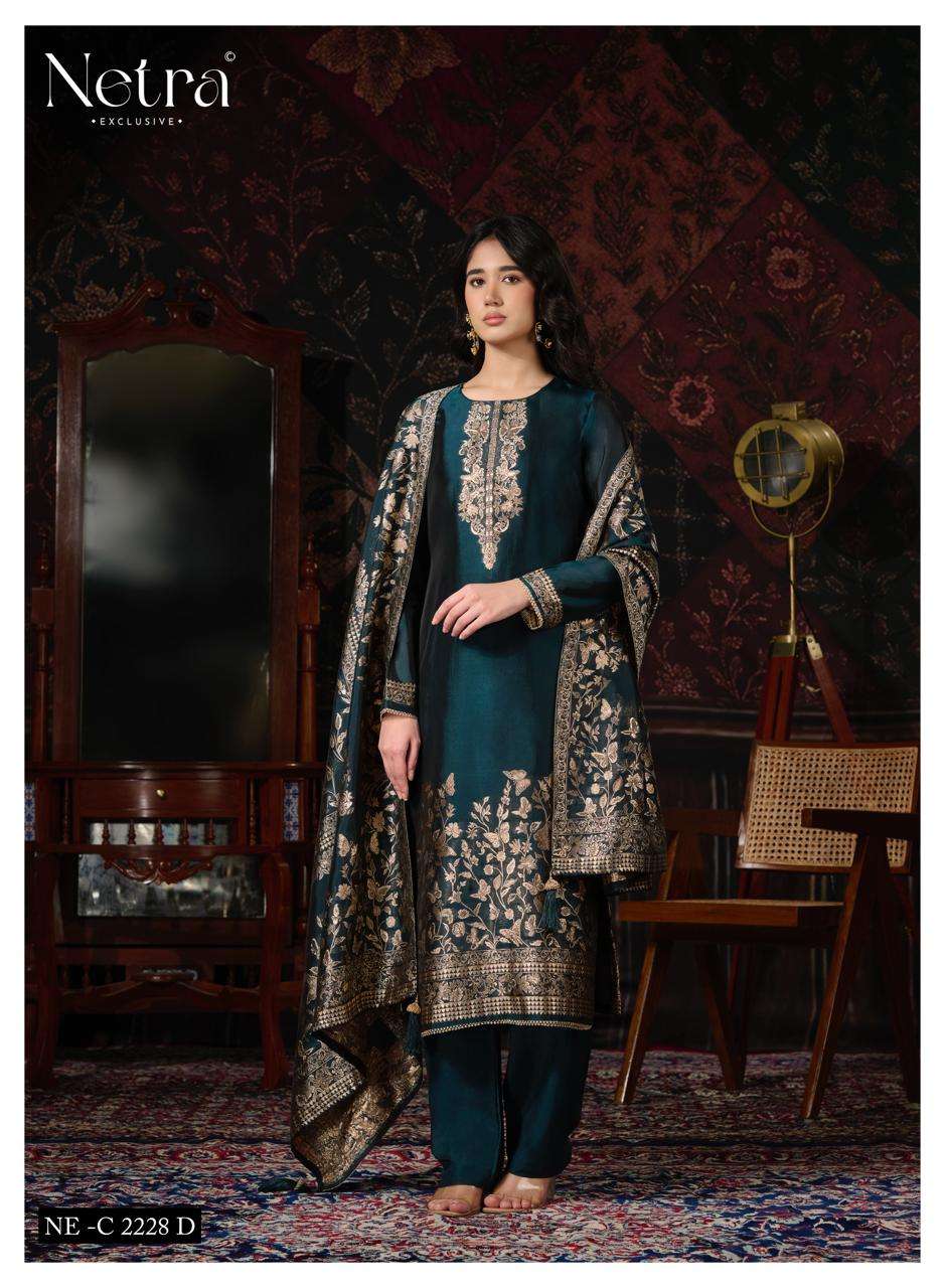 Netra Exclusive Ritu Pure Viscose Silk Jacquard Dress Material
