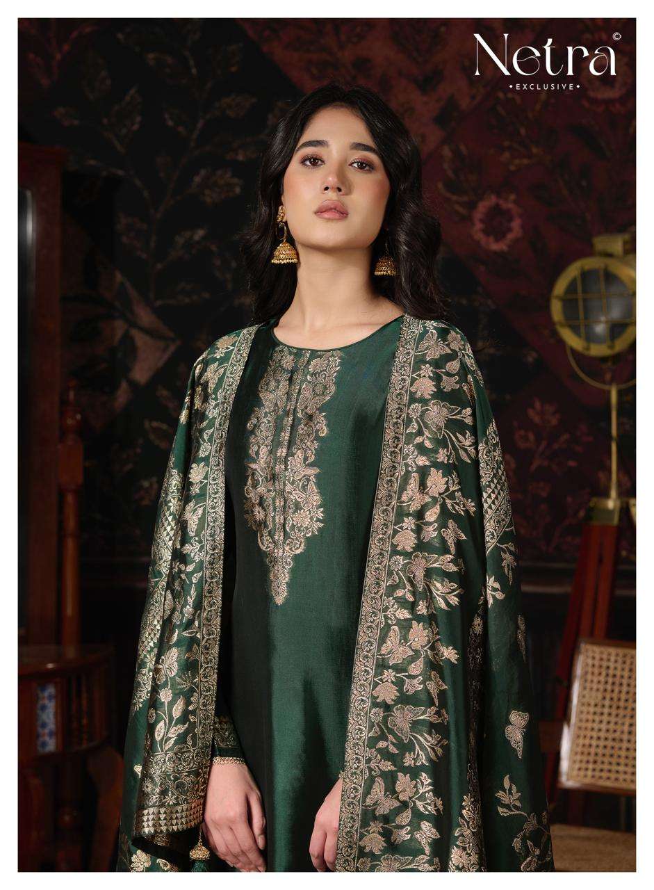 Netra Exclusive Ritu Pure Viscose Silk Jacquard Dress Material