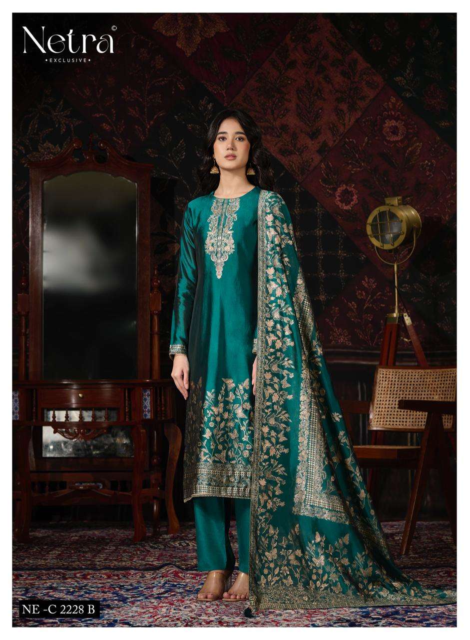 Netra Exclusive Ritu Pure Viscose Silk Jacquard Dress Material