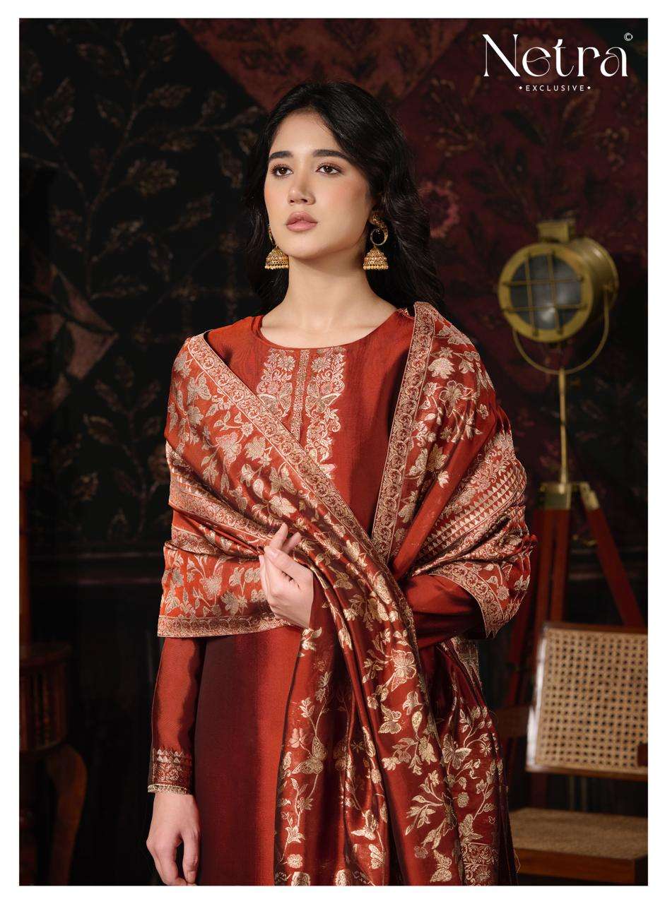 Netra Exclusive Ritu Pure Viscose Silk Jacquard Dress Material