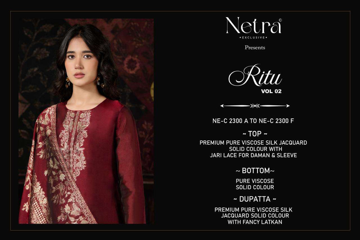 Netra Exclusive Ritu Vol 2 Premium Viscose Silk Jacquard Dress Material
