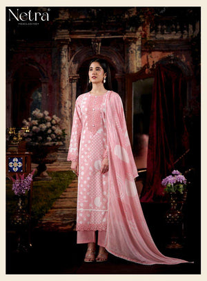 Netra Exclusive Rohini Pure Cotton Designer Dress Material Collection - Amrah Wholesale
