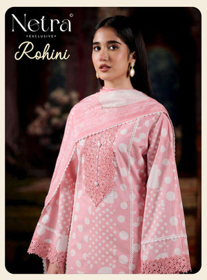 Netra Exclusive Rohini Pure Cotton Designer Dress Material Collection - Amrah Wholesale