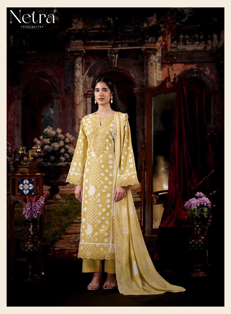 Netra Exclusive Rohini Pure Cotton Designer Dress Material Collection - Amrah Wholesale