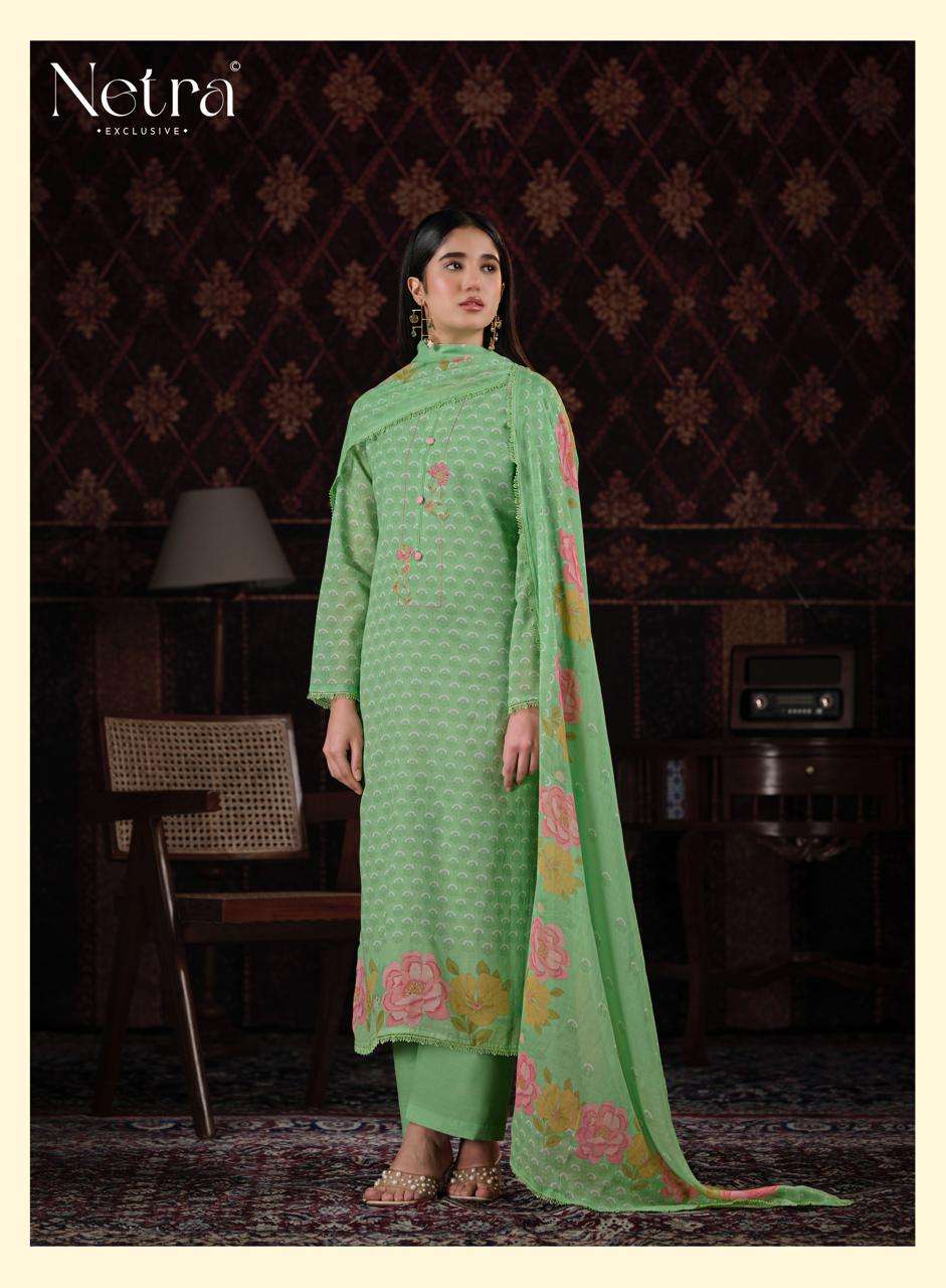 Netra Exclusive Rohini Pure Cotton Designer Dress Material Collection - Amrah Wholesale