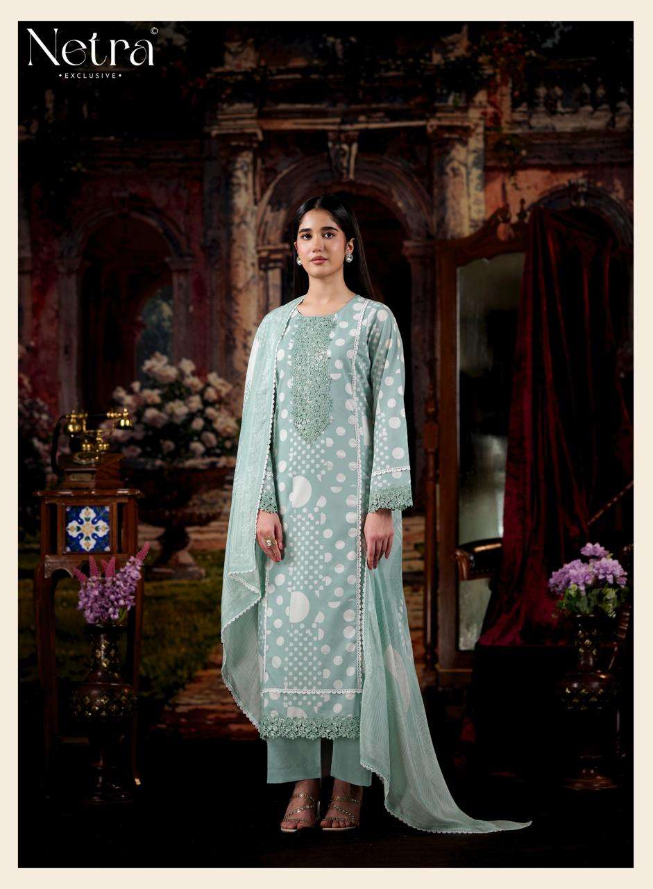 Netra Exclusive Rohini Pure Cotton Designer Dress Material Collection - Amrah Wholesale