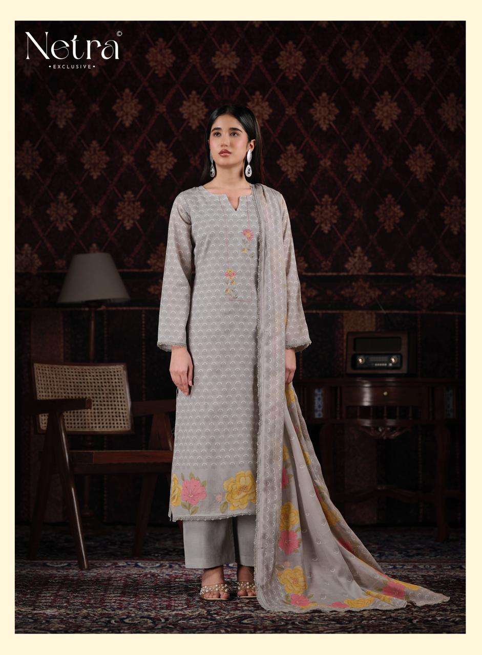 Netra Exclusive Rohini Pure Cotton Designer Dress Material Collection - Amrah Wholesale