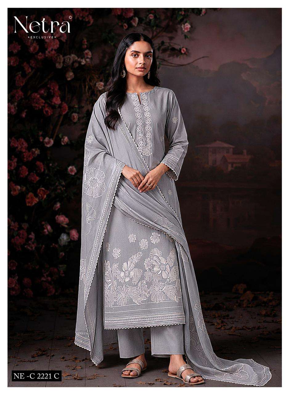 Netra Exclusive Shakira Premium Cotton Dress Material - Amrah Wholesale