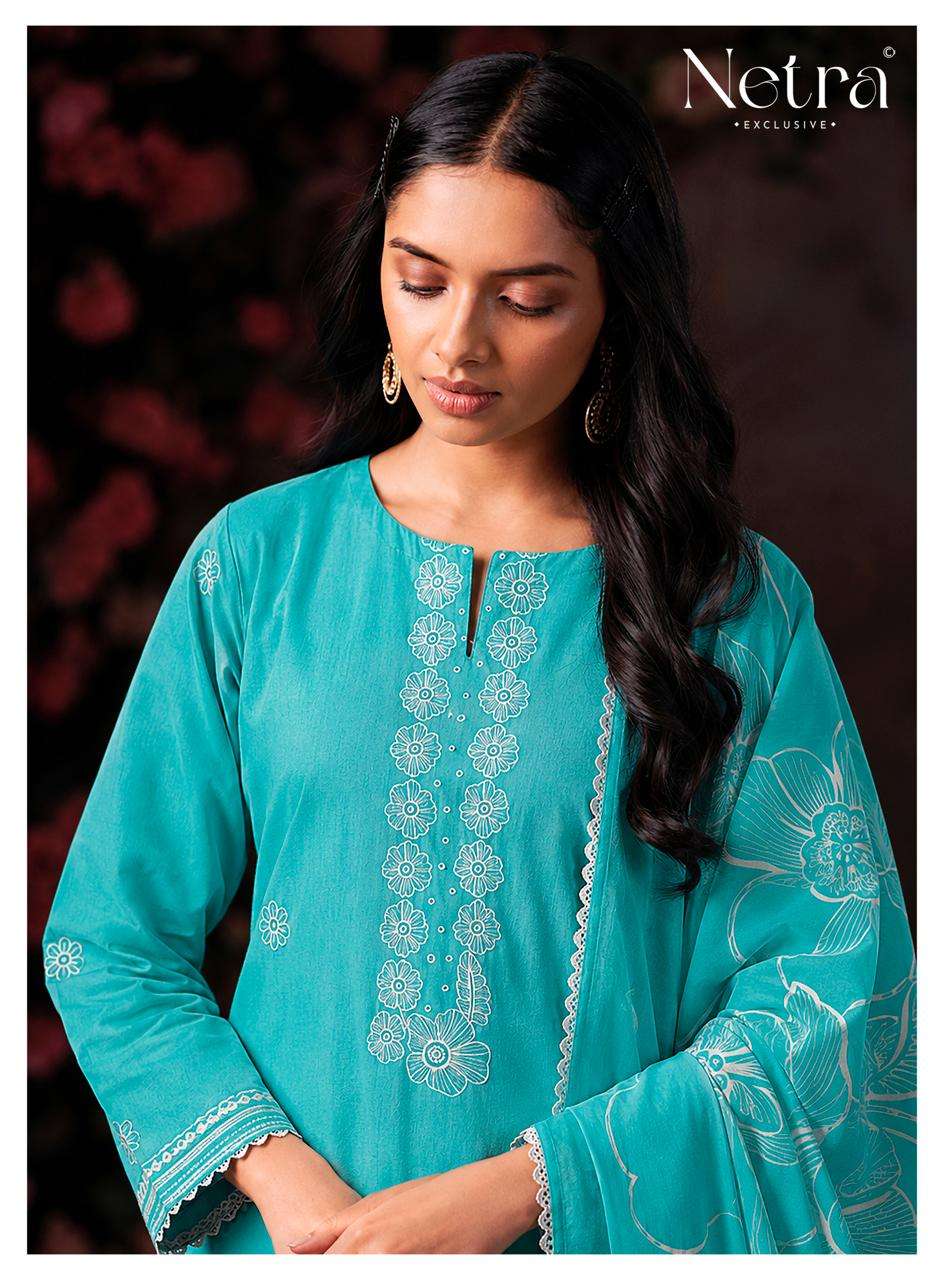 Netra Exclusive Shakira Premium Cotton Dress Material - Amrah Wholesale