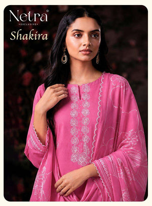 Netra Exclusive Shakira Premium Cotton Dress Material - Amrah Wholesale