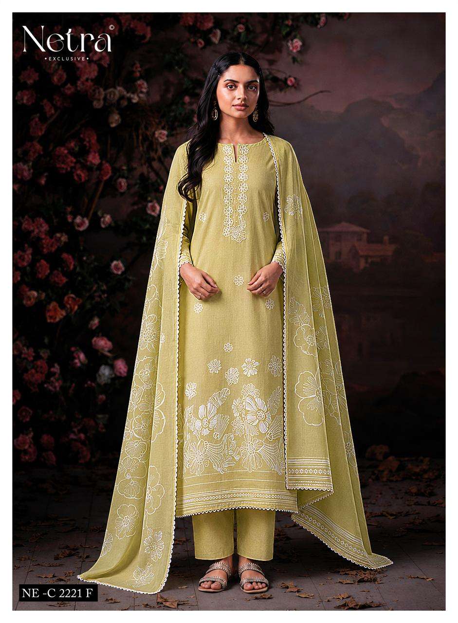 Netra Exclusive Shakira Premium Cotton Dress Material - Amrah Wholesale