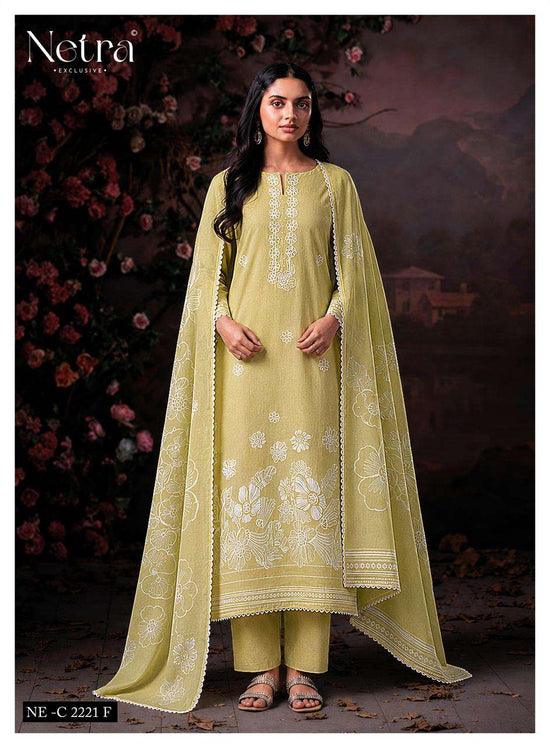Netra Exclusive Shakira Premium Cotton Dress Material - Amrah Wholesale