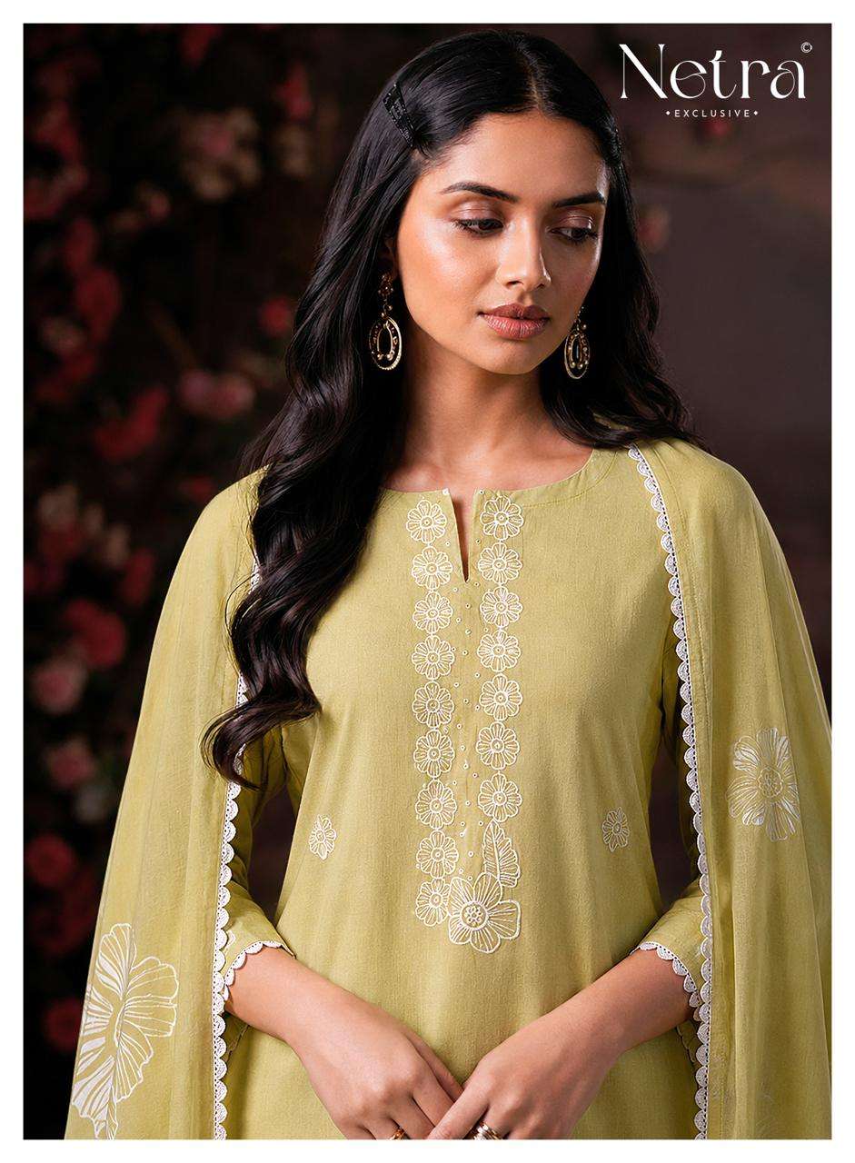 Netra Exclusive Shakira Premium Cotton Dress Material - Amrah Wholesale