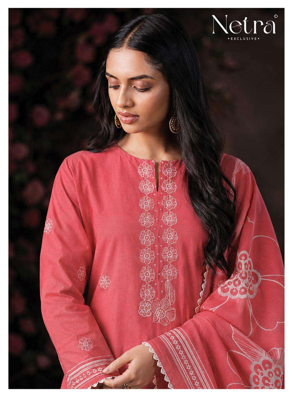 Netra Exclusive Shakira Premium Cotton Dress Material - Amrah Wholesale
