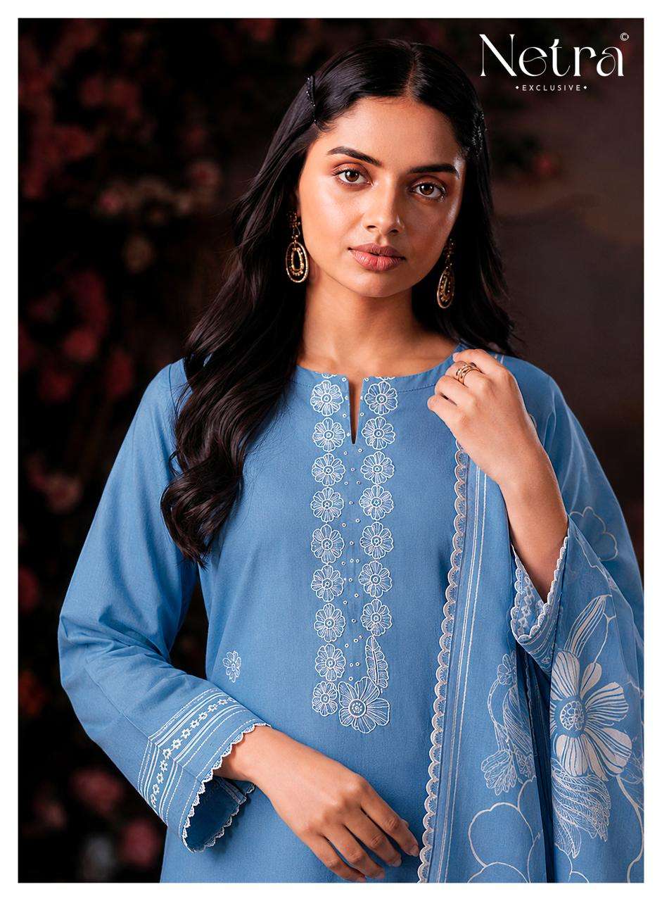 Netra Exclusive Shakira Premium Cotton Dress Material - Amrah Wholesale