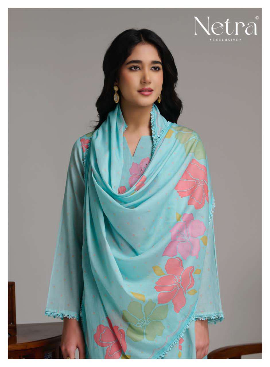 Netra Exclusive Shanti Banarasi Mal Chanderi Designer Dress Material Wholesale Collection